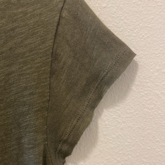 Zara army green knit tee Cap sleeves - Picture 3 of 5